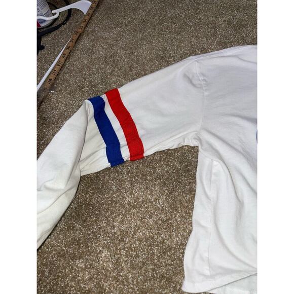 Buzz Aldrin NASA Cropped Shirt Women's Long Sleeve White SZ XL front tie USA - Picture 6 of 7